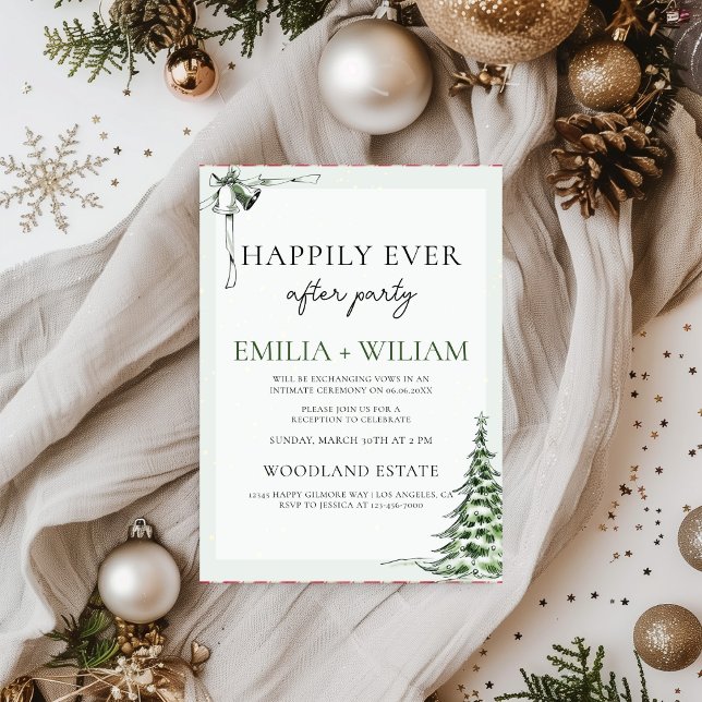 Christmas Reception After Party Wedding Card (Creator Uploaded)