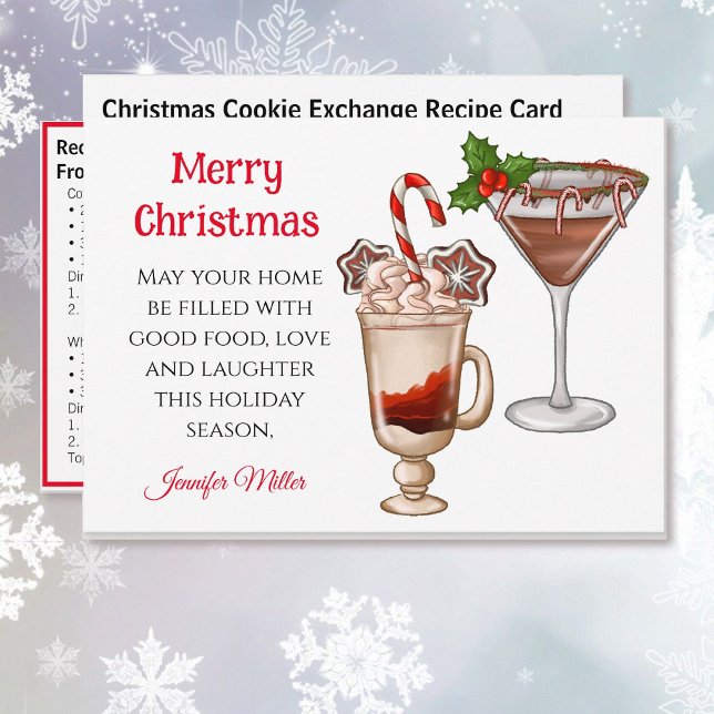 Christmas Recipe Exchange Cocktails 5 x 7 Holiday  (Creator Uploaded)