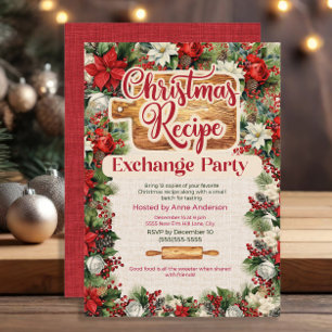 Christmas Recipe Exchange Party  Invitation