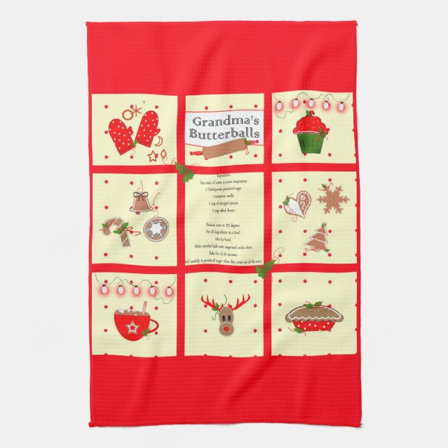 Christmas Recipe Kitchen Towel (Vertical)