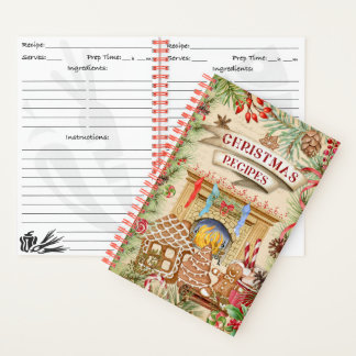 Christmas Recipes Gingerbread Recipe Notebook