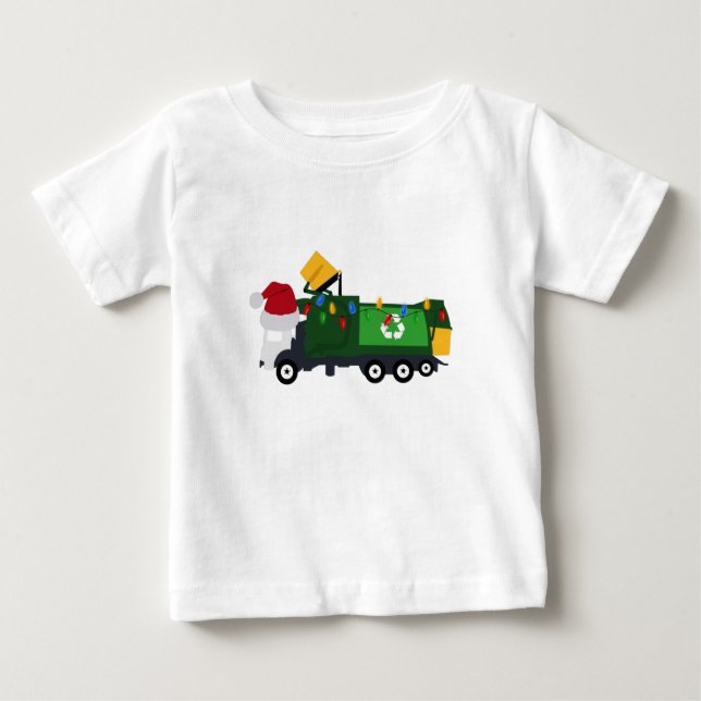 Christmas Recycling Garbage Truck  Baby T-Shirt (Front)
