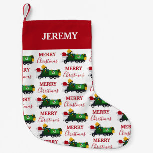 Christmas Recycling Garbage Truck Custom Small Christmas Stocking