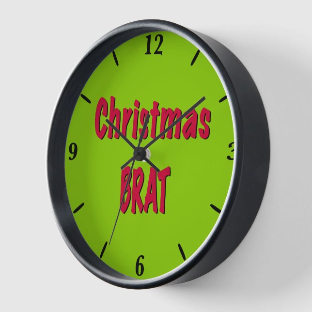 Christmas Red And Brat Green Clock (Angle)