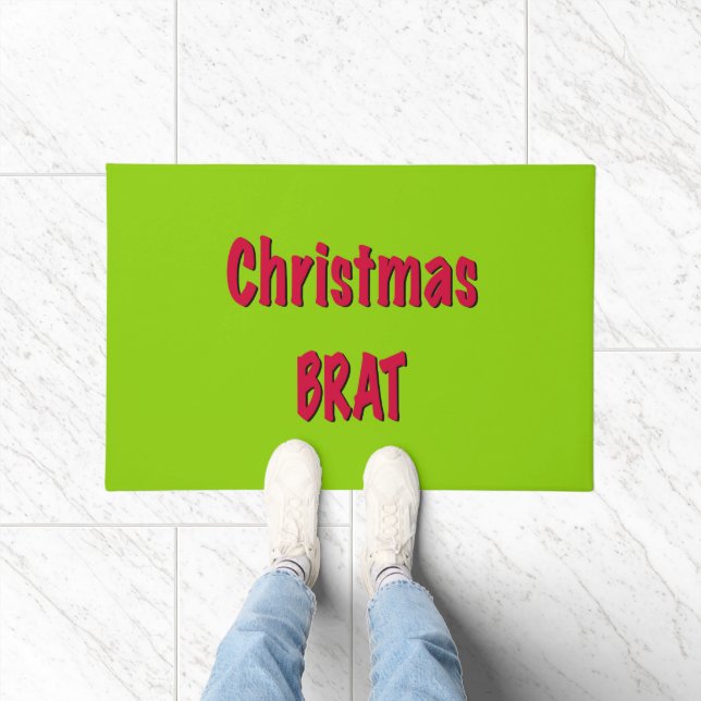 Christmas Red And Brat Green Doormat (Indoor)