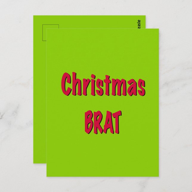 Christmas Red And Brat Green Postcard (Front/Back)
