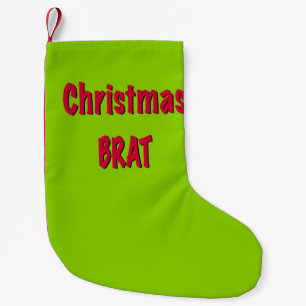 Christmas Red And Brat Green Small Christmas Stocking