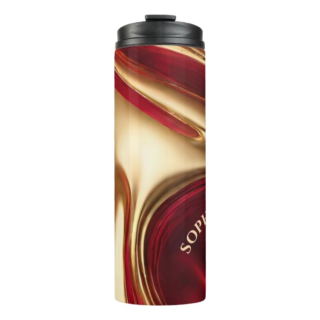 Christmas-Red and Gold-  Thermal Tumbler (Front)