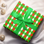 Christmas Red And Green Argyle  Wrapping Paper<br><div class="desc">This Christmas argyle, with its interlocking diamonds in festive shades of red, green, and gold, makes a delightful holiday pattern for your gift-giving. The traditional design, often associated with warmth and classic winter style, adds a touch of elegance and nostalgia to any present. Wrapped around a box, it turns even...</div>