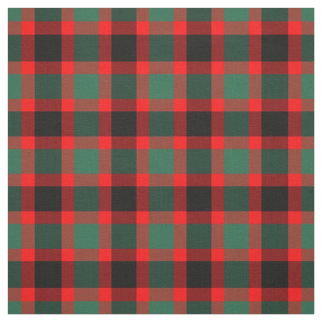 Christmas Red and Green Festive Plaid Pattern Fabric (Swatch)