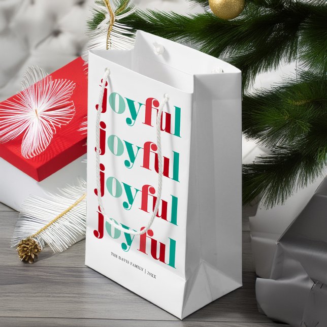 Christmas Red and Green "Joyful"  Small Gift Bag (Creator Uploaded)