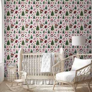 Christmas Red and Green Mice Wallpaper