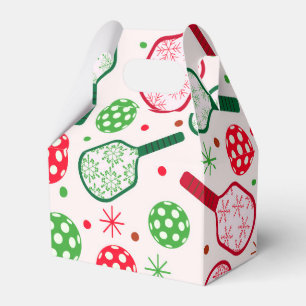 Christmas Red and Green Pickleball Paddles Favour Box
