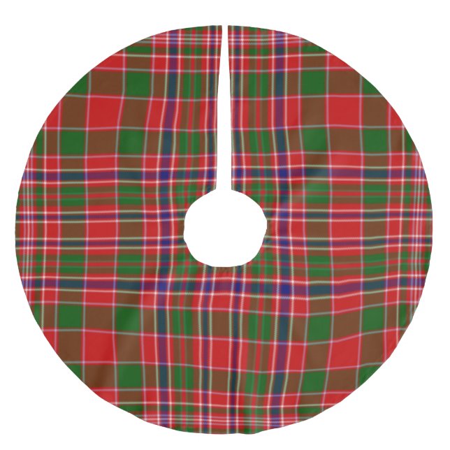 Christmas Red and Green Plaid Tree Skirt (Front)