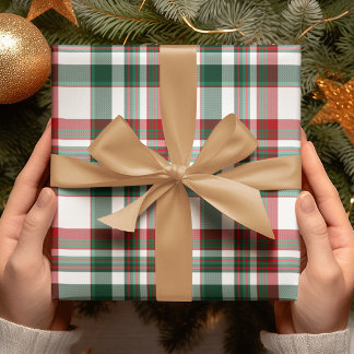 Christmas Red And Green Plaid   Wrapping Paper Sheet