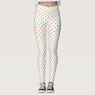 Christmas Red and Green Polka Dot Leggings