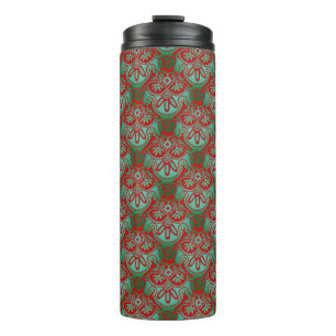  Christmas red and green Print Thermal Tumbler