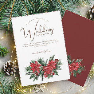 Christmas Red and Green Winter Festive Wedding Invitation