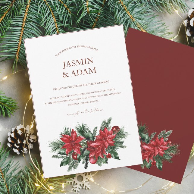Christmas Red and Green Winter Festive Wedding Invitation (Creator Uploaded)