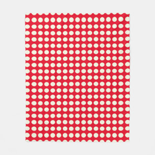 Christmas Red and White Geometric Dots Pattern Fleece Blanket