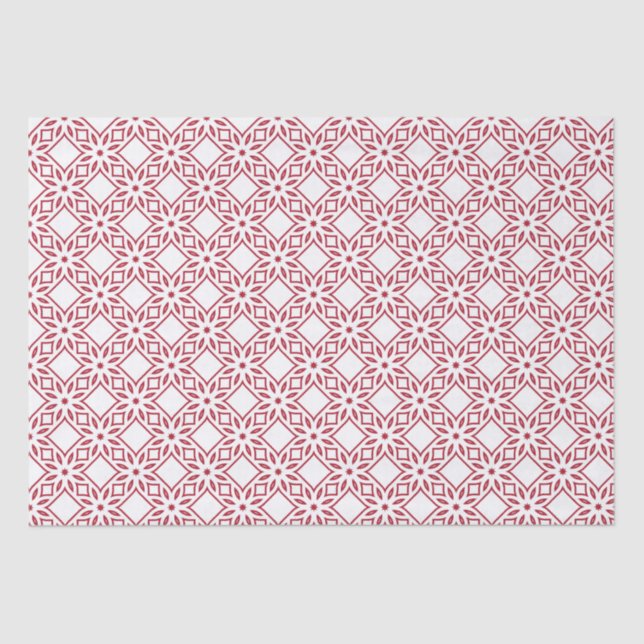 Christmas Red and White Pattern Tissue Paper (Front)