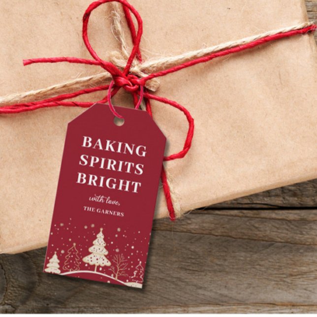 Christmas Red Baking Spirits  Gift Tags (Creator Uploaded)