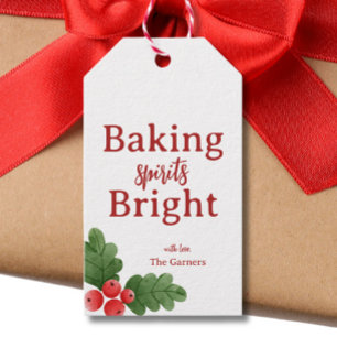 Christmas Red Baking Spirits Gift Tags