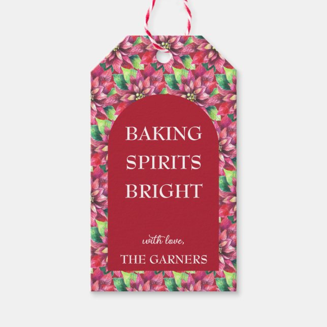 Christmas Red Baking Spirits Gift Tags (Front)