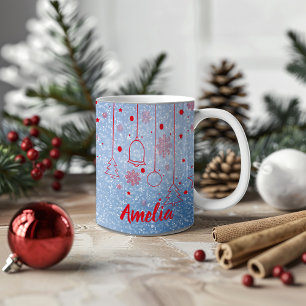 Christmas red Ball  decoration blue Classic Mug