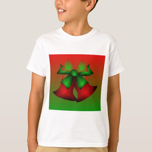 Christmas Red Bells Plain T-Shirt (Front)