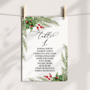 Christmas Red Berries Table Number 1 Seating Chart