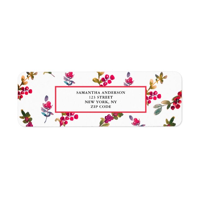 Christmas Red Berry Watercolor (Front)