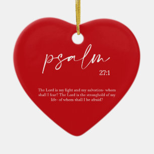 Christmas Red Bible Verse Ceramic Heart Ornament