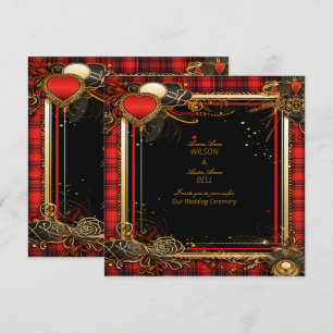 Christmas Red Black and Gold Wedding Save The Date