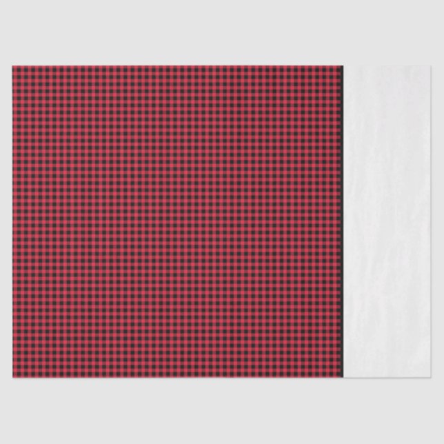Christmas Red Black Check Pattern Two Tone Classic Tissue Paper (Front)