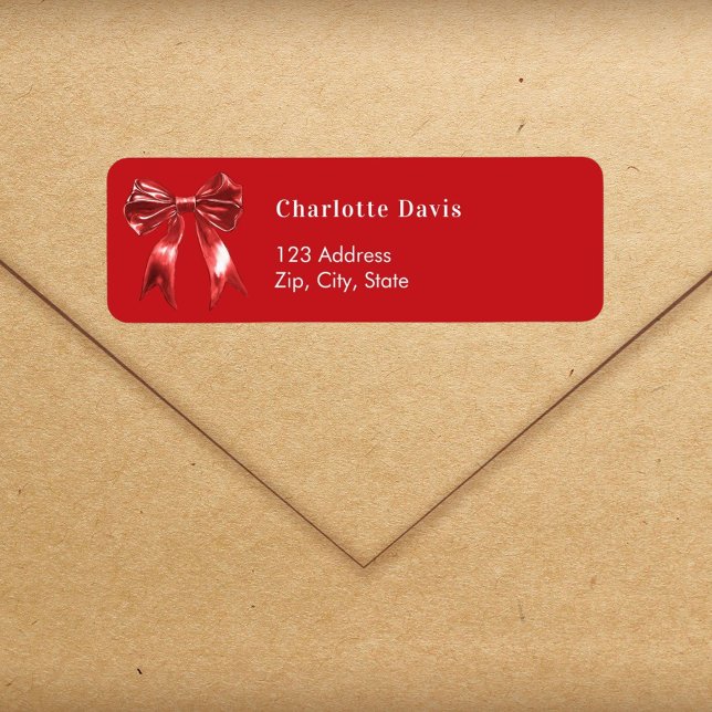 Christmas red bow return address (Creator Uploaded)