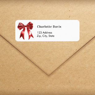 Christmas red bow return address