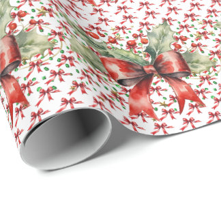 Christmas Red Bows Wrapping Paper