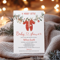 Christmas Red Boys Merry Little Baby Shower