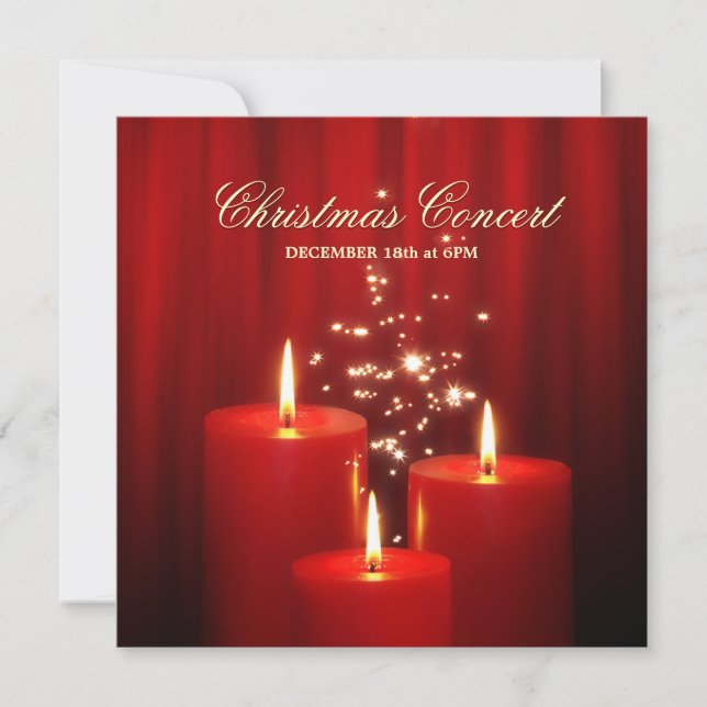 Christmas Red Candles concert invitation (Front)