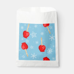christmas red candy apples blue  favour bags