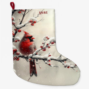 Christmas Red Cardinal Holiday Stocking