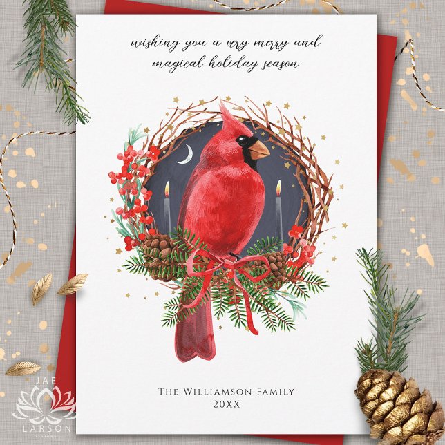 Christmas Red Cardinal Yule Solstice Holiday Card  (Creator Uploaded)