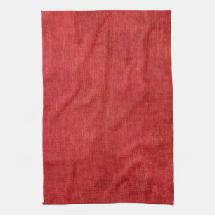 Christmas Red Chenille Fabric Texture Tea Towel