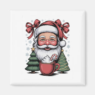 Christmas Red Coquette Santa Xmas Holiday Family Magnet