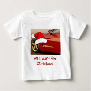 Christmas Red Corvette Baby T-Shirt