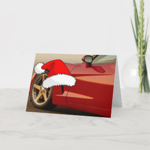Christmas Red Corvette Holiday Card