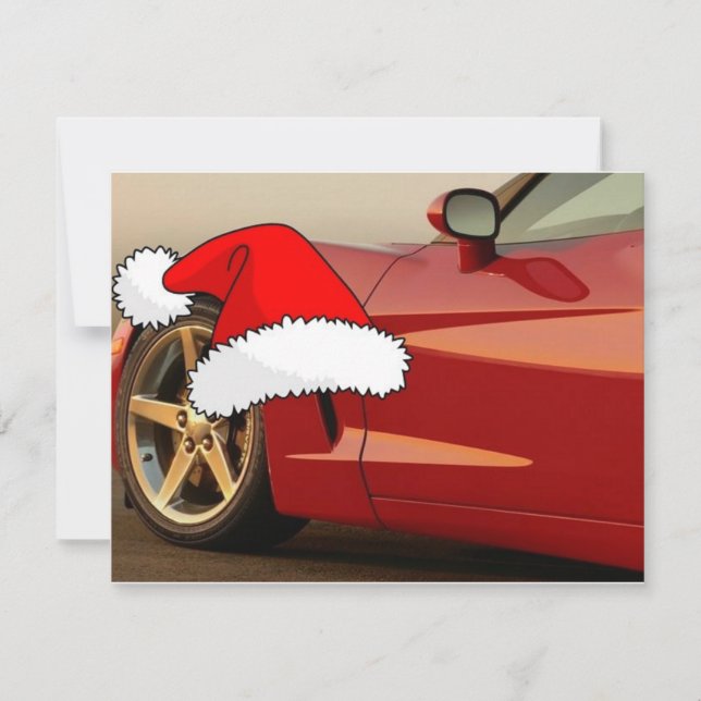 Christmas Red Corvette Holiday Card (Front)