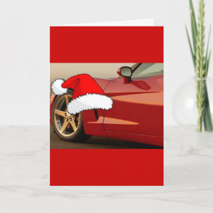 Christmas Red Corvette Holiday Card