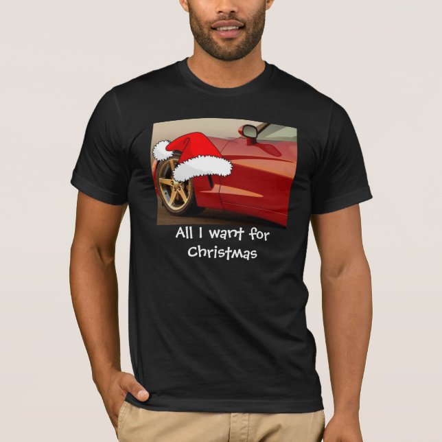 Christmas Red Corvette T-Shirt (Front)